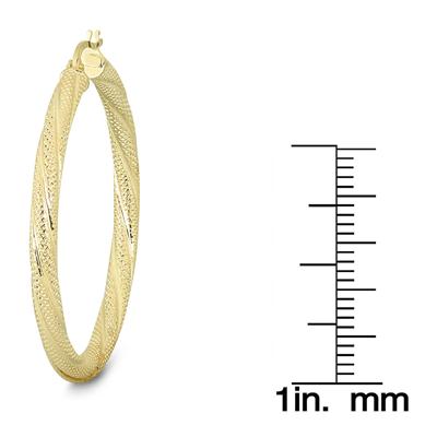 35MM Round Luster Hoop Earrings in 10K Yellow Gold 
