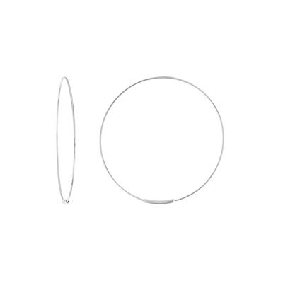 14K Solid White Gold 1.5 Endless Hoop Earrings