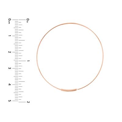 14K Solid Rose Gold 1.5 Inch Endless Hoop Earrings