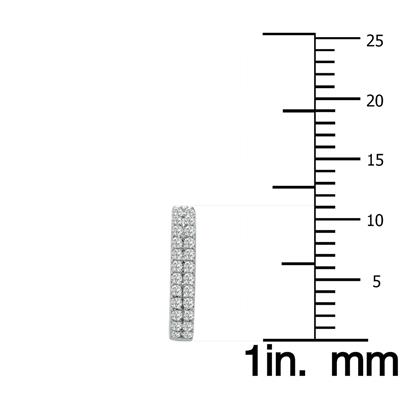 1/4 CTW Oval Lab Grown Diamond Huggies Hoop Earrings in 10K White Gold (F-G Color, VS1- VS2 Clarity)