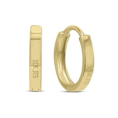 10MM Endless Small Huggie Hoop Earrings in 10K Yellow Gold