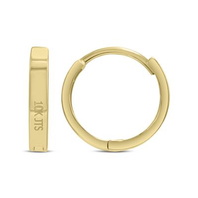 10MM Endless Small Huggie Hoop Earrings in 10K Yellow Gold