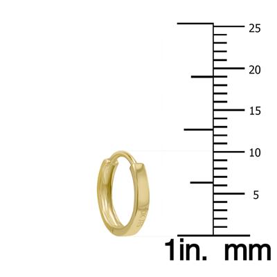 10MM Endless Small Huggie Hoop Earrings in 10K Yellow Gold