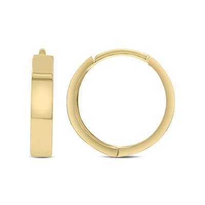 12MM Endless Medium Huggie Hoop Earrings in 10K Yellow Gold