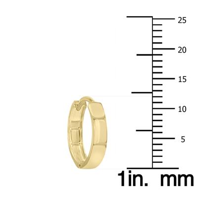 12MM Endless Medium Huggie Hoop Earrings in 10K Yellow Gold