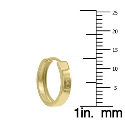 14MM Endless Large Huggie Hoop Earrings in 10K Yellow Gold