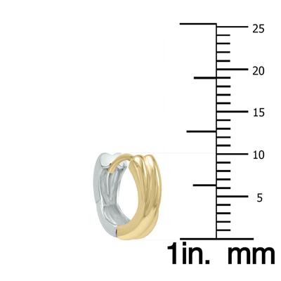 10K Two-Toned Endless Huggie Hoop Earrings