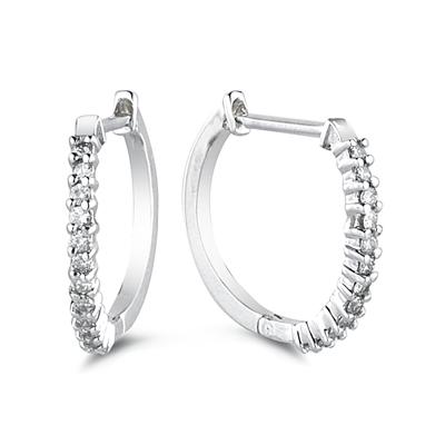 .50CTW Diamond Hoop Earrings in White Gold