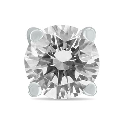 1/2 Carat Round Single Stud Diamond Earring in 14K White Gold
