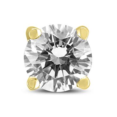 1/4 Carat Round Single Solitaire Stud Diamond Earring in 14K Yellow Gold