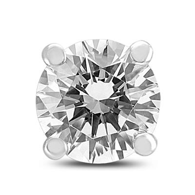 AGS Certified 1 Carat Round Single Stud Diamond Earring in 14K White Gold