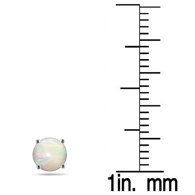 5MM All Natural Round Opal Stud Earrings in .925 Sterling Silver