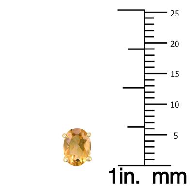 14K Yellow Gold 7x5MM Oval Citrine Earrings