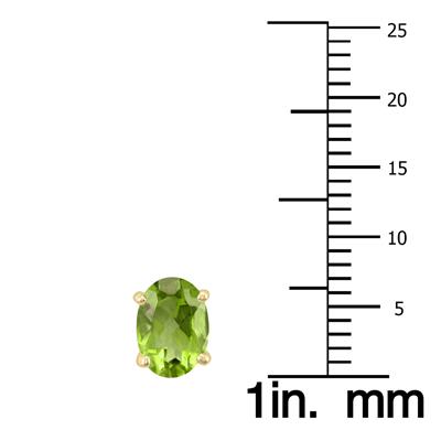14K Yellow Gold 8x6MM Oval Peridot Earrings