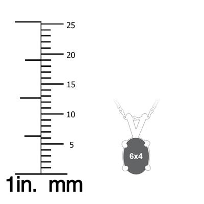 14K White Gold 6x4MM Oval Amethyst Pendant