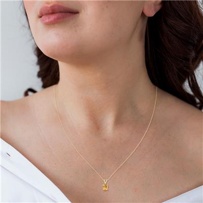 14K Yellow Gold 6x4MM Oval Citrine Pendant