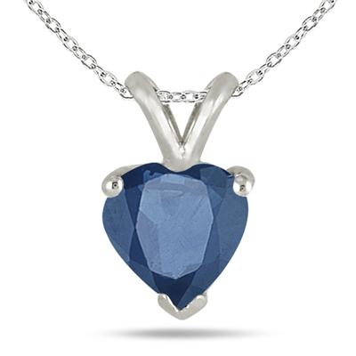 All-Natural Genuine 4 mm, Heart Shape Sapphire pendant set in Platinum