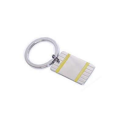 Sterling Silver Key Ring with Gold Accents