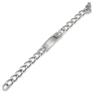 Stainless Steel Smooth Center Plate Bracelet 
