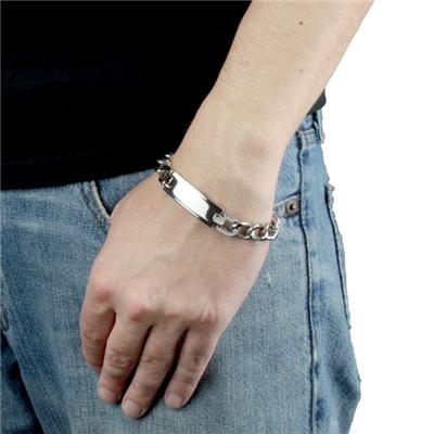 Stainless Steel Smooth Center Plate Bracelet 