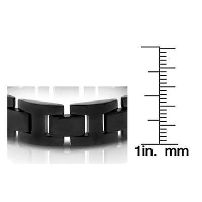 Mens Stainless Steel Black Ion Plated Link Bracelet