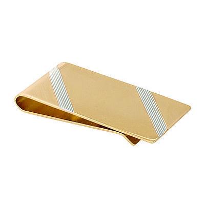 Gold with Silver Strip Money Clip