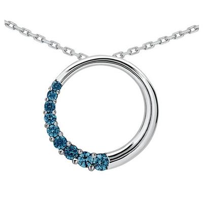 1/4 Carat TW Diamond Circle Journey Pendant in 10K White Gold