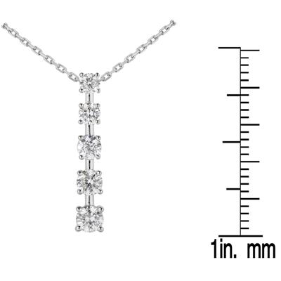 1/4 CTW Diamond Journey Pendant in 10K White Gold