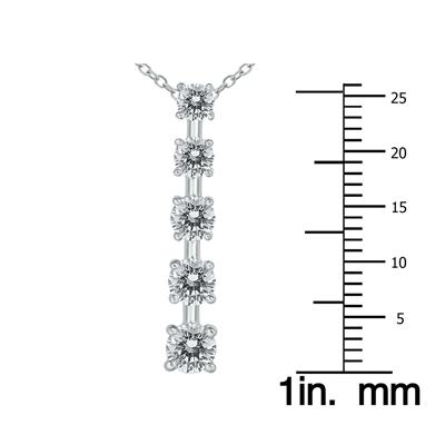 Certified 3/4 Carat TW Diamond Journey Pendant in 14K White Gold