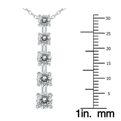 Certified 1 1/2 Carat TW Diamond Journey Pendant in 14K White Gold