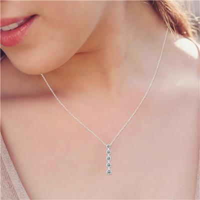 Certified 1 1/2 Carat TW Diamond Journey Pendant in 14K White Gold