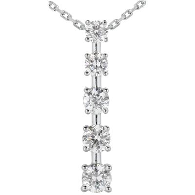 2.00 CTW Diamond Journey Pendant in 10K White Gold
