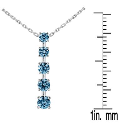 1/4 Carat TW Blue Diamond Journey Pendant in 14K White Gold
