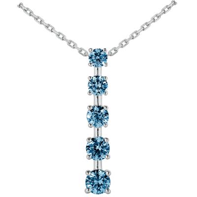1/2 CTW Blue Diamond Journey Pendant in 10K White Gold