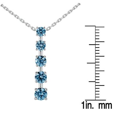 1/2 CTW Blue Diamond Journey Pendant in 10K White Gold