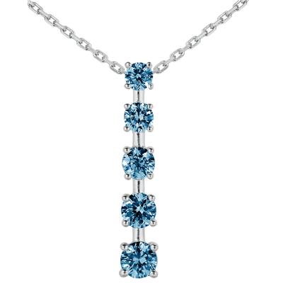 3/4 CTW Blue Diamond Journey Pendant in 10K White Gold