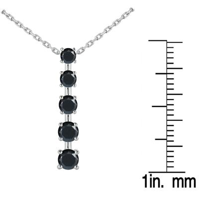 1/2 CTW Black Diamond Journey Pendant in 14K White Gold