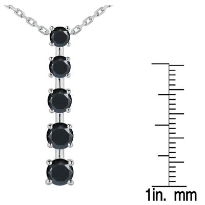 2.00 CTW Black Diamond Journey Pendant in 14K White Gold