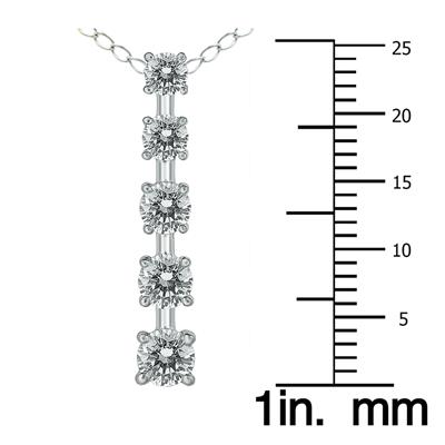 Certified 1/2 Carat TW Diamond Journey Pendant in 14K White Gold