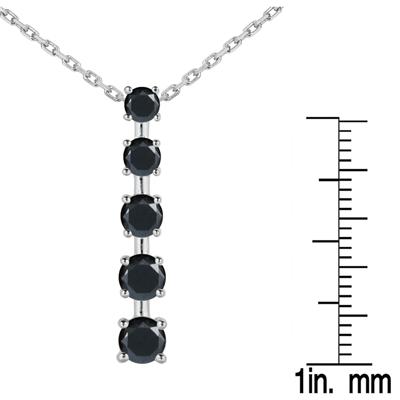 3/4 CTW Black Diamond Journey Pendant in 14K White Gold