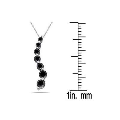 1/2 Carat Black Diamond S Journey Pendant in 14K White Gold