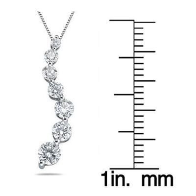 3/4 Carat Diamond Journey Pendant in 14K White Gold (H-I, SI2-SI3)