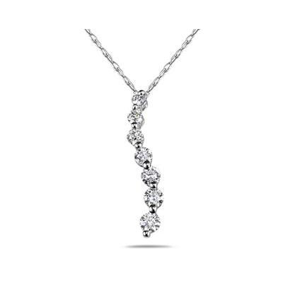 1 1/2 Carat Diamond Journey Pendant in 14K White Gold