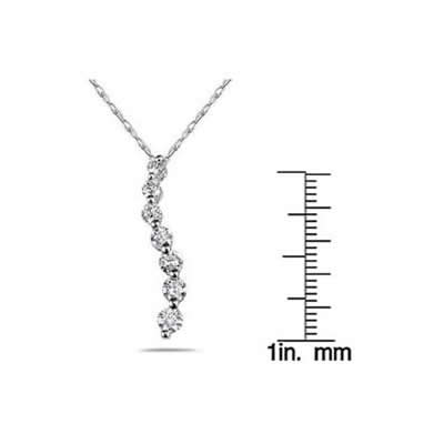 1 1/2 Carat Diamond Journey Pendant in 14K White Gold