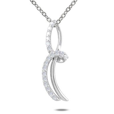 1/5 Carat Diamond Pendant 10K White Gold