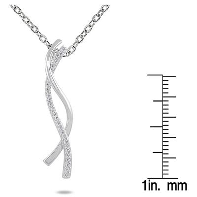 1/4 Carat TW Diamond Twist Pendant in 10K White Gold