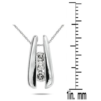 1/4 Carat Three Stone Diamond Pendant in 14K White Gold