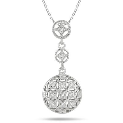 Byzantine Diamond Circle Pendant in .925 Sterling Silver
