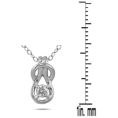 1/6 Carat Diamond Love Knot Pendant in 10K White Gold