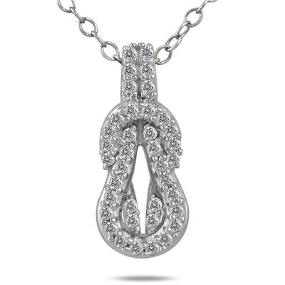 1/5 Carat TW Diamond Knot Pendant in 10K White Gold